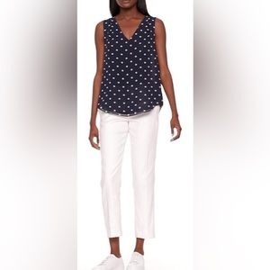 Banana Republic Dot Pleated Drapey Tank S